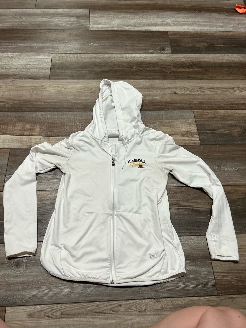 Under Armour White University of Minnesota Zip-Up Hoodie